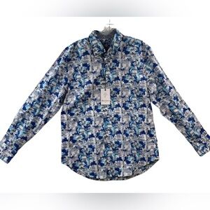 ROBERT GRAHAM Marshfield Geometric White  Button Down Shirt Men's Medium NWT